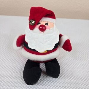 Vintage 1982 Hallmark Santa Claus Bean Bag Plush Doll - Jingle Bell Hat 7.5